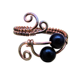 Garnet & Copper Wire Wrapped Ring