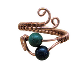 Chrysocolla & Copper Wire Wrapped Ring