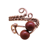 Jasper & Copper Wire Wrapped Ring