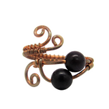 Garnet & Copper Wire Wrapped Ring