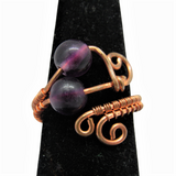 Amethyst Copper Wire Wrapped Ring