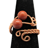 Jasper & Copper Wire Wrapped Ring
