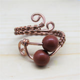 Jasper & Copper Wire Wrapped Ring