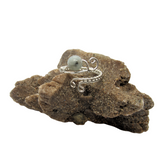 Quartz with Chrysocolla & Silver Wire Wrapped Ring