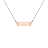 Kindness Engraved Silver Bar Chain Necklace