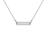 Kindness Engraved Silver Bar Chain Necklace