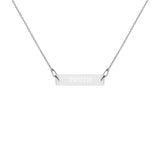 Truth Engraved Silver Bar Chain Necklace