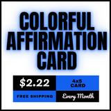 Monthly Affrimation Card- Subscription