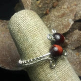 Tiger's Eye & Sterling Silver Ring -  Wire-wrapped