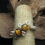 Tiger's Eye & Sterling Silver Ring -  Wire-wrapped