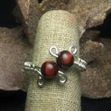 Tiger's Eye & Sterling Silver Ring -  Wire-wrapped