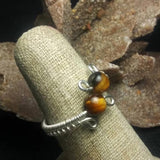 Tiger's Eye & Sterling Silver Ring -  Wire-wrapped