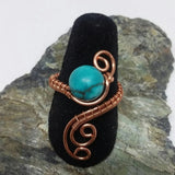 Long Style Copper& Gemstone Ring