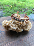 Wire cuff bracelet, Copper Cuff, Silver Cuff, Stone cuff