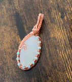 Moonstone & Larimar Copper Pendant