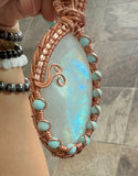 Moonstone & Larimar Copper Pendant