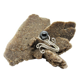 Hematite & Silver Wire Wrapped Ring