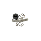 Hematite & Silver Wire Wrapped Ring