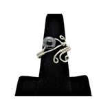 Hematite & Silver Wire Wrapped Ring