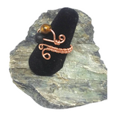 Essential Oil Diffuser Ring Copper Wire-Wrapped Gemstone Ring