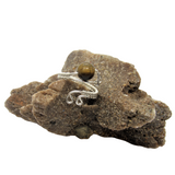 Tigers Eye & Silver Wire Wrapped Ring